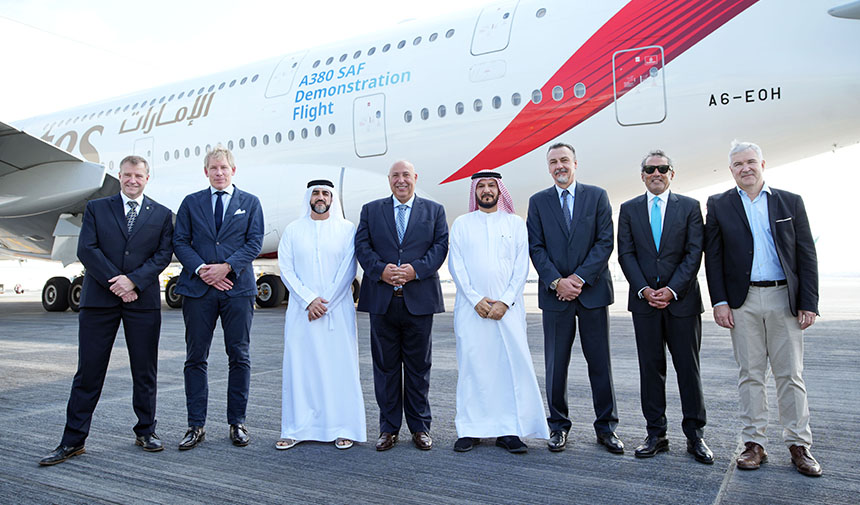 Emirates, Airbus A380 ile Sürdürülebilir Havacılık Yakıtıyla uçuş gerçekleştirdi 